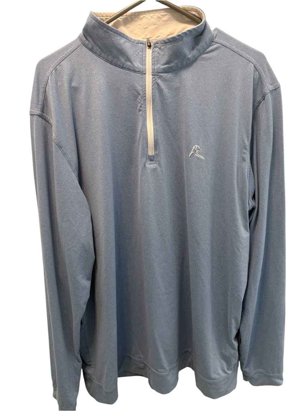 Rhoback Riva Heathered strip Golf 1/4 zip Performance Polo